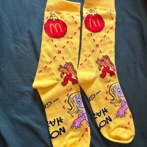McDonald's Fun Yellow Socks with Red Logo